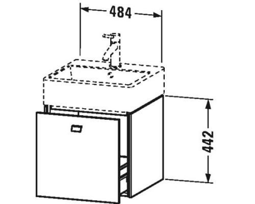 Тумба бетонно-серый матовый 48,4 см Duravit Brioso BR405200707