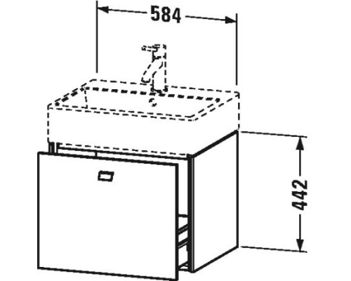 Тумба бетонно-серый матовый 58,4 см Duravit Brioso BR405300707