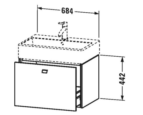 Тумба бетонно-серый матовый 68,4 см Duravit Brioso BR405401007