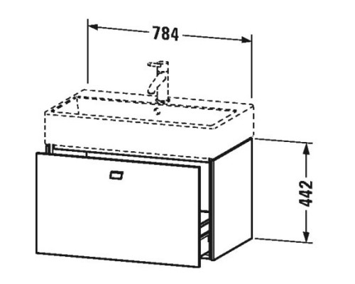 Тумба бетонно-серый матовый 78,4 см Duravit Brioso BR405500707