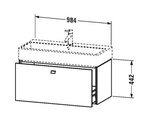 Тумба белый глянец 98,4 см Duravit Brioso BR405602222 Тумба белый глянец 98,4 см Duravit Brioso BR405602222