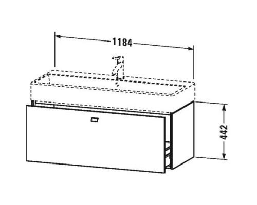 Тумба бетонно-серый матовый 118,4 см Duravit Brioso BR405700707