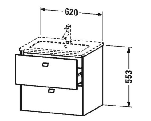 Тумба бетонно-серый матовый 62 см Duravit Brioso BR410100707