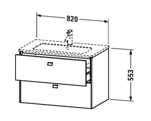 Тумба бетонно-серый матовый 82 см Duravit Brioso BR410201007