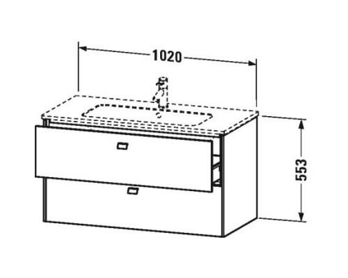 Тумба черный дуб 102 см Duravit Brioso BR410301016