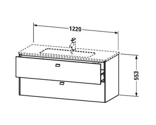 Тумба бетонно-серый матовый 122 см Duravit Brioso BR410400707