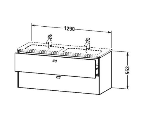 Тумба бетонно-серый матовый 129 см Duravit Brioso BR410500707