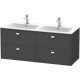 Тумба графит матовый 129 см Duravit Brioso BR410601049