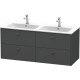 Тумба графит матовый 129 см Duravit Brioso BR410604949