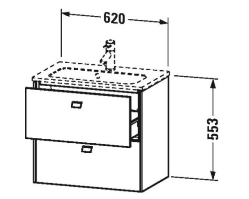 Тумба бетонно-серый матовый 62 см Duravit Brioso BR411000707