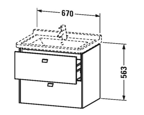 Тумба белый матовый 67 см Duravit Brioso BR414101018