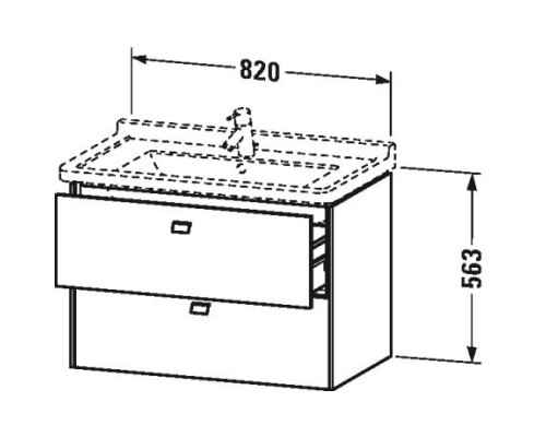 Тумба бетонно-серый матовый 82 см Duravit Brioso BR414200707