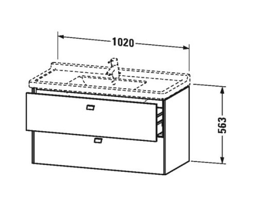 Тумба бетонно-серый матовый 102 см Duravit Brioso BR414301007