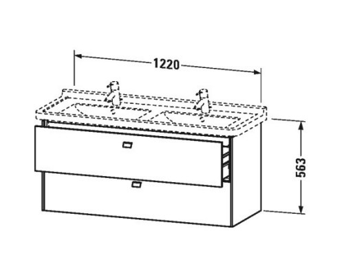 Тумба бетонно-серый матовый 122 см Duravit Brioso BR414400707