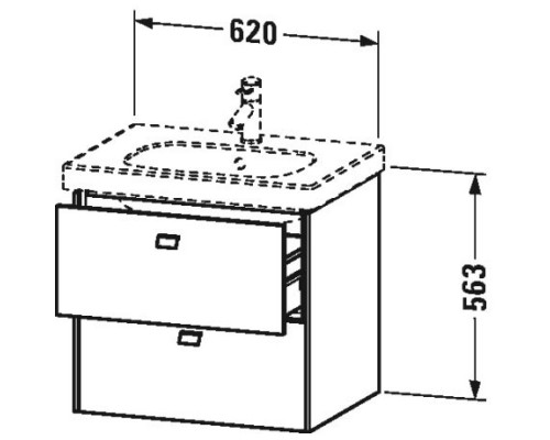 Тумба черный дуб 62 см Duravit Brioso BR414501016