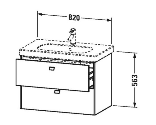 Тумба бетонно-серый матовый 82 см Duravit Brioso BR414600707