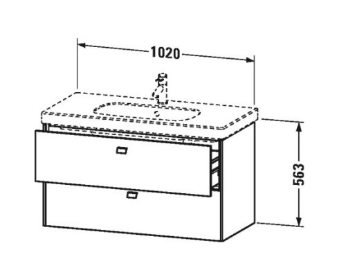 Тумба бетонно-серый матовый 102 см Duravit Brioso BR414700707