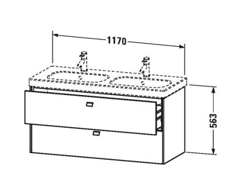 Тумба бетонно-серый матовый 117 см Duravit Brioso BR414801007