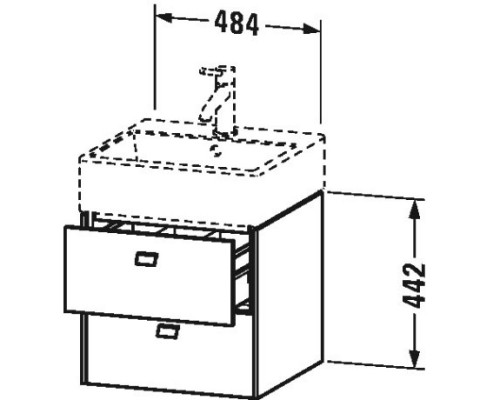 Тумба бетонно-серый матовый 48,4 см Duravit Brioso BR415200707