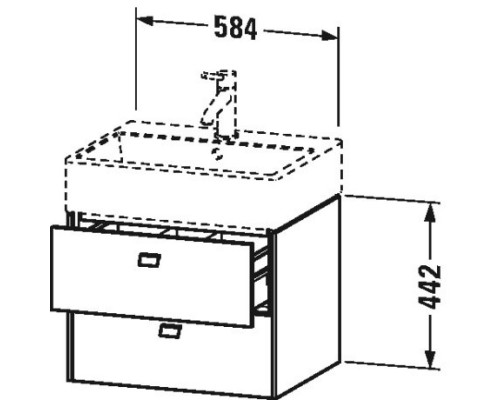 Тумба бетонно-серый матовый 58,4 см Duravit Brioso BR415301007