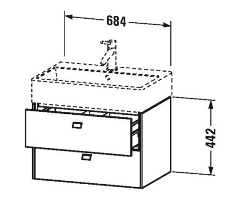 Тумба серый дуб 68,4 см Duravit Brioso BR415401035