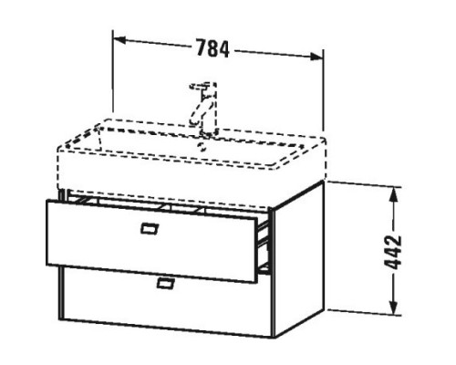 Тумба бетонно-серый матовый 78,4 см Duravit Brioso BR415500707