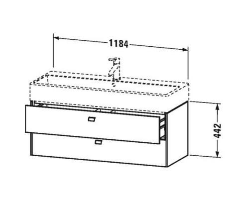 Тумба бетонно-серый матовый 118,4 см Duravit Brioso BR415700707