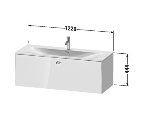 Тумба серый дуб 122 см Duravit Brioso BR421401035