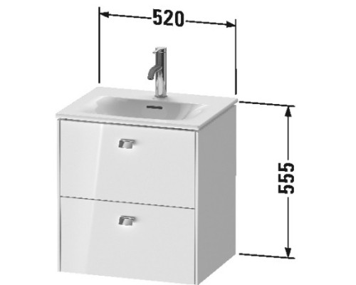 Тумба бетонно-серый матовый 52 см Duravit Brioso BR430900707