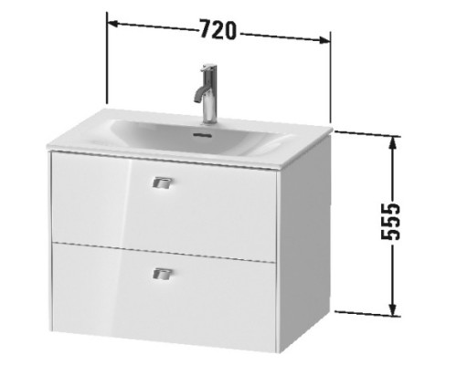 Тумба серый дуб 72 см Duravit Brioso BR431101035