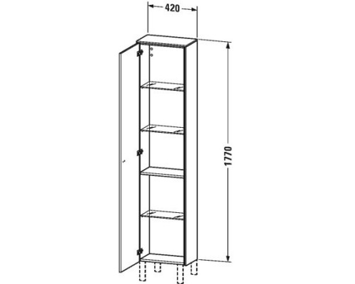 Пенал подвесной белый глянец L Duravit Brioso BR1320L1022