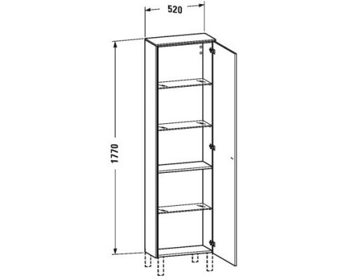 Пенал подвесной черный дуб R Duravit Brioso BR1321R1016