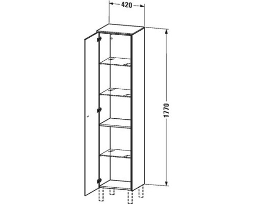 Пенал подвесной черный дуб L Duravit Brioso BR1330L1016