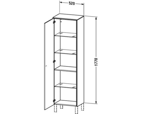 Пенал подвесной черный дуб L Duravit Brioso BR1331L1016