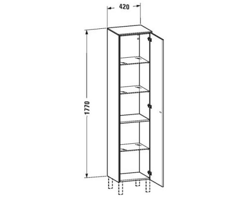 Пенал подвесной белый матовый R Duravit Brioso BR1330R1818