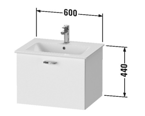 Тумба белый матовый 60 см Duravit XBase XB603001818