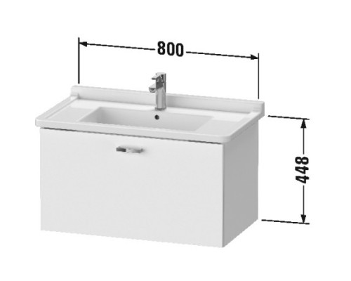 Тумба белый матовый 80 см Duravit XBase XB603601818