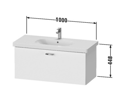 Тумба графит матовый 100 см Duravit XBase XB607204949