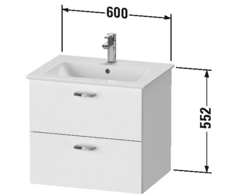 Тумба белый матовый 60 см Duravit XBase XB612001818