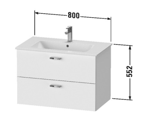 Тумба белый матовый 80 см Duravit XBase XB612101818