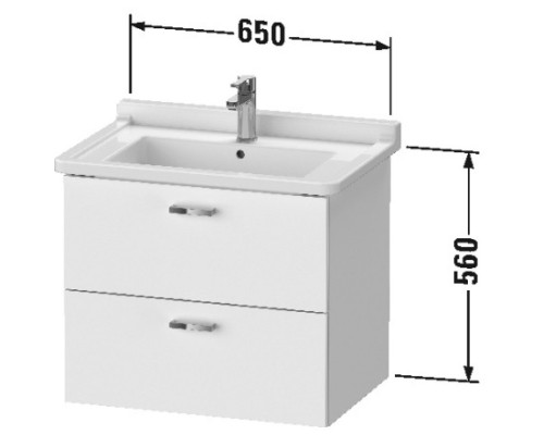 Тумба белый матовый 65 см Duravit XBase XB618501818