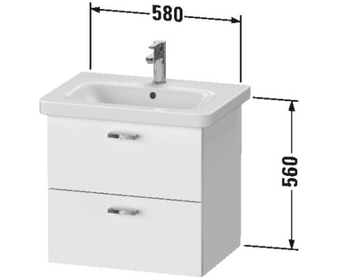 Тумба белый матовый 58 см Duravit XBase XB619501818