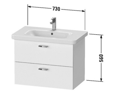 Тумба графит матовый 73 см Duravit XBase XB619604949