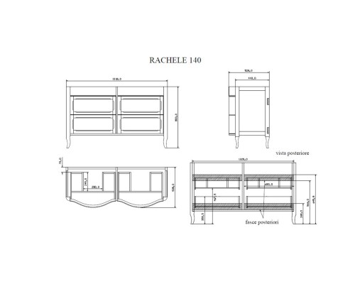 Тумба жемчужно-белый 131,8 см Eban Rachele FBSRC140BP*4