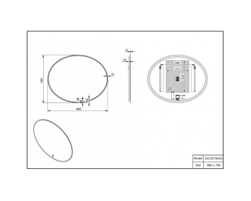 Зеркало 98x78 см Esbano ES-2073 KDO