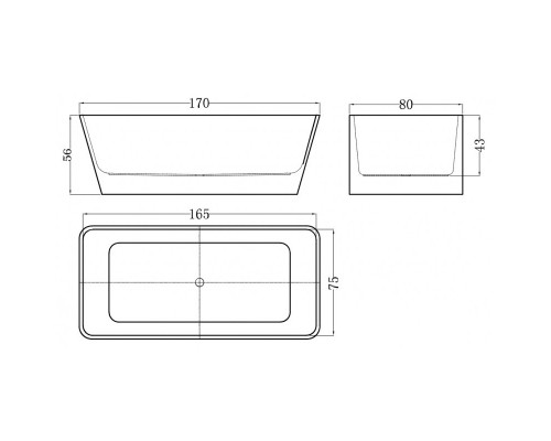 Акриловая ванна 170x80 см Esbano Vienna