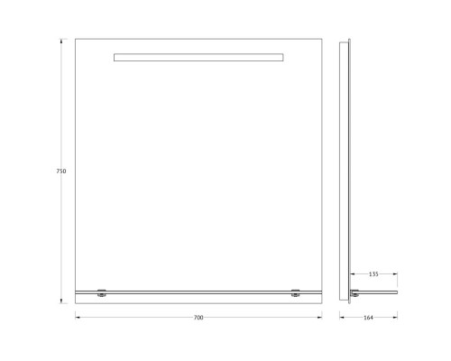 Зеркало 70x75 см Evoform Ledline-S BY 2155