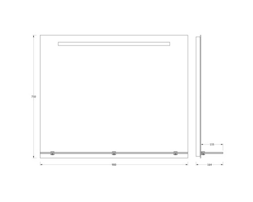 Зеркало 90x75 см Evoform Ledline-S BY 2157