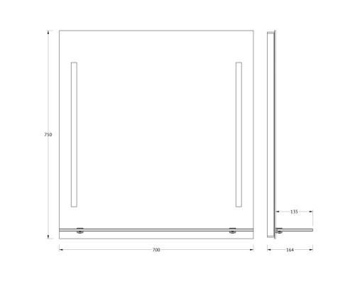 Зеркало 70x75 см Evoform Ledline-S BY 2163