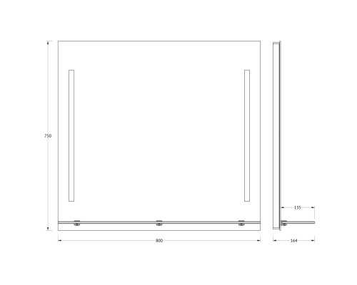 Зеркало 80x75 см Evoform Ledline-S BY 2164